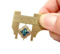 18K Gold Filled Abalone Shell Clover Connectors, Lucky Charm Connector, Cubic Clover Jewelry Craft Supply Link Connector Shamrock Bracelet, CN279