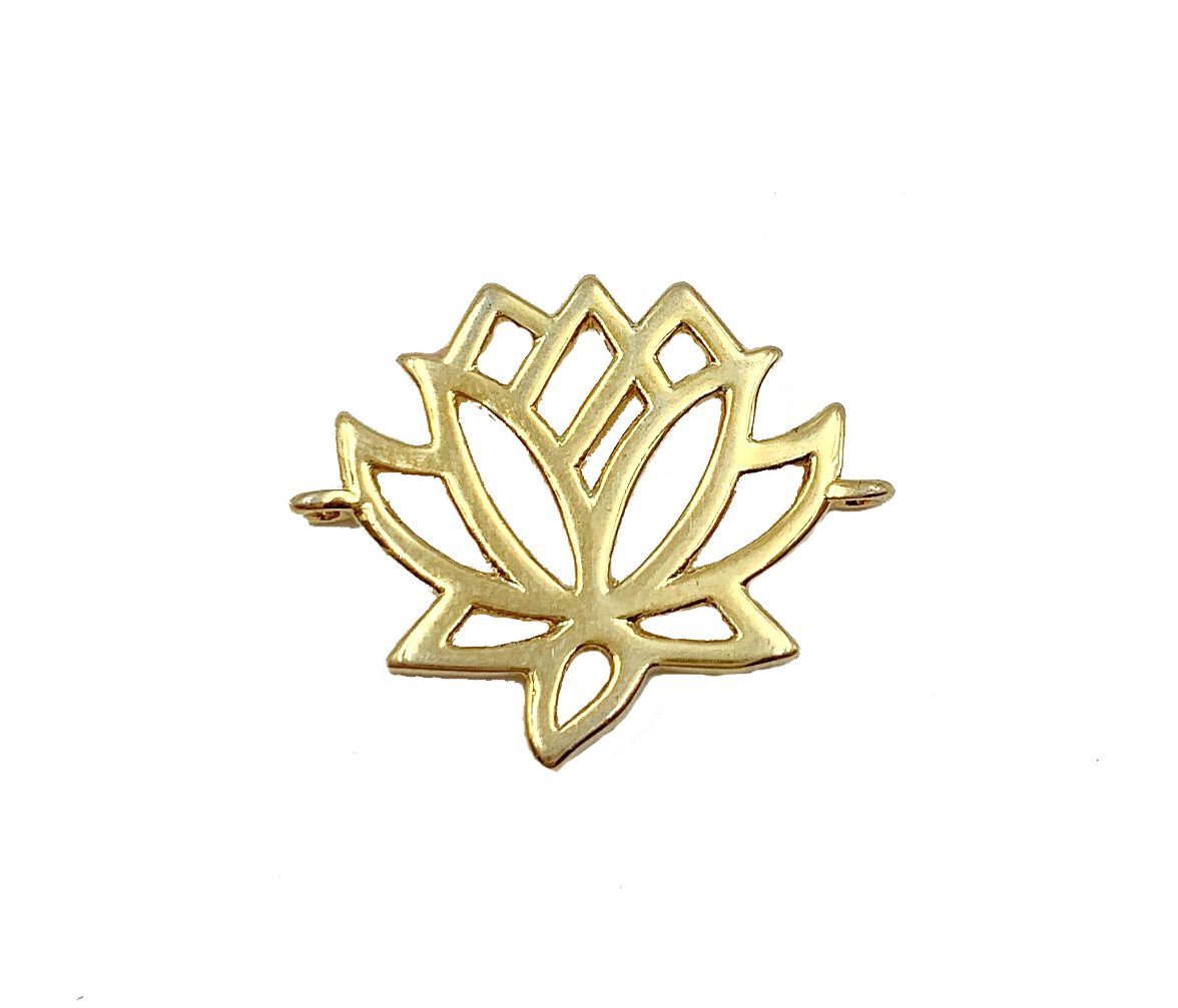 14K Gold Filled Lotus Flower Charm, Lotus Flower Cubic Zirconia Pendant, Gold/Silver/Rose Gold/Black, Yoga Charm Findings, 19x16mm, CN283