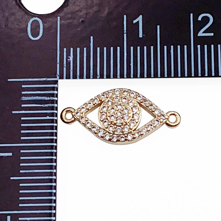 14K Gold Filled CZ Evil Eye Connector, Butterfly Hamsa Hand Sun Connector, CN365