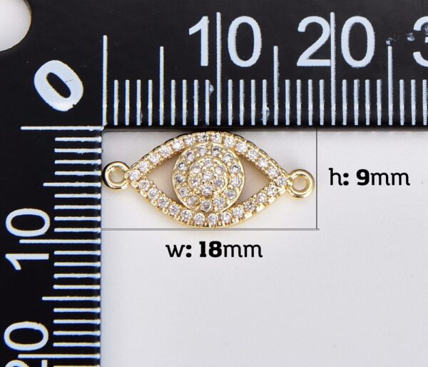 14K Gold Filled CZ Evil Eye Connector, Butterfly Hamsa Hand Sun Connector, CN365