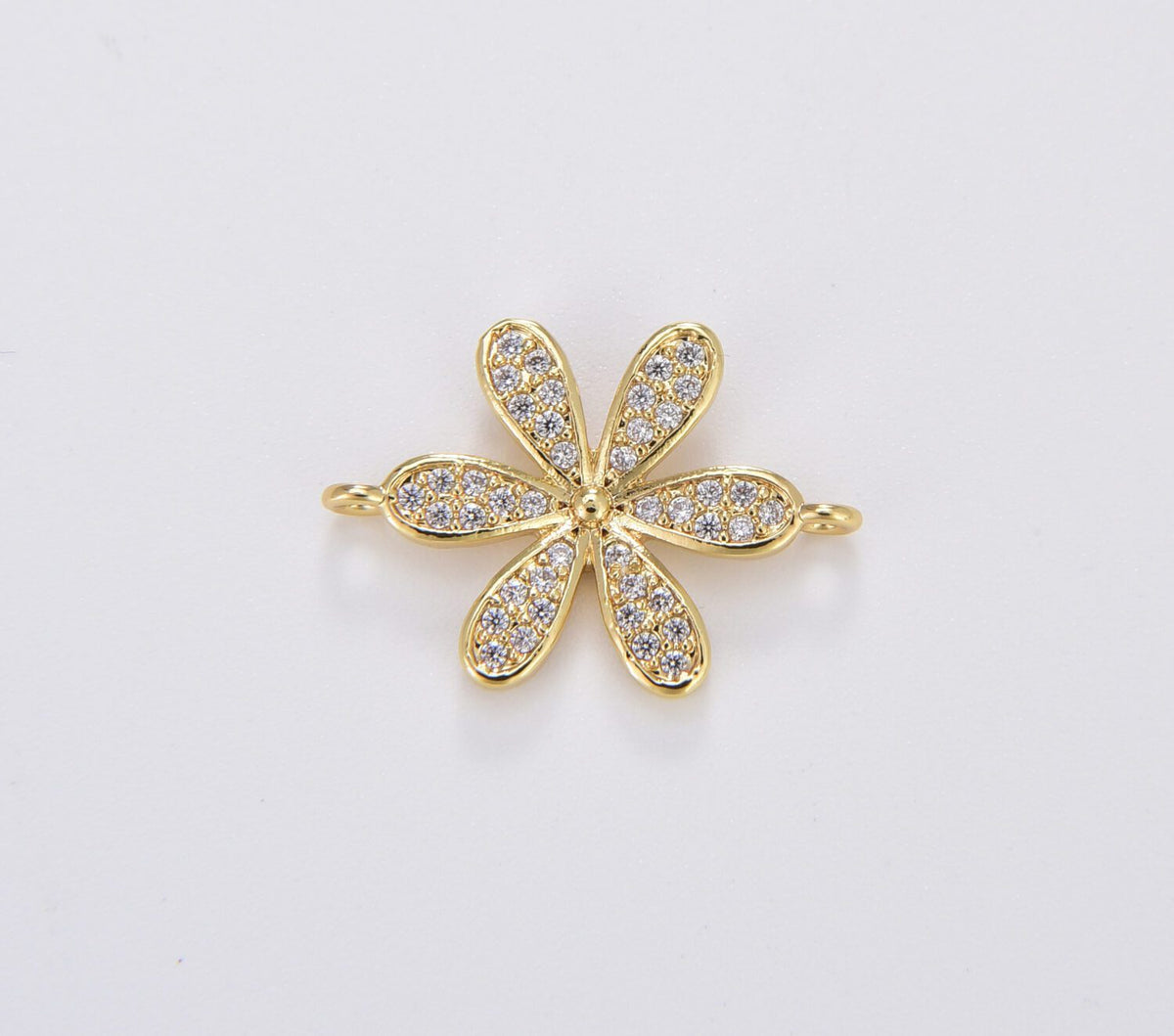 18K Gold Filled Flower Charm Connector, Flower Connector, CN366B