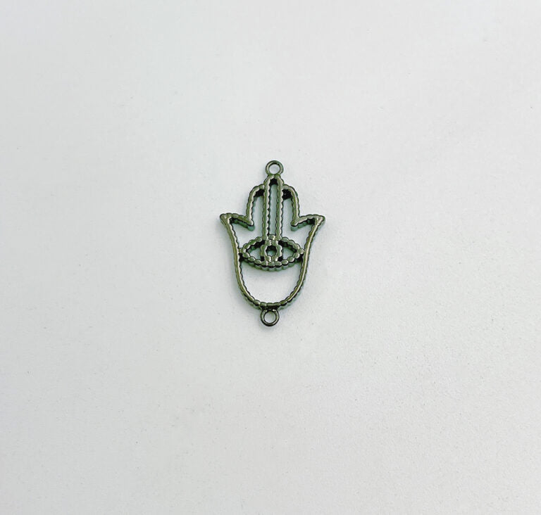 18K Gold Filled Hamsa Hand Connector, Micro Pave Hamsa Charm Connector for Bracelet Necklace Earring Component, 20x12mm, CN381