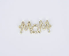 18K Gold FilledMom Word Charm Connector, Mothers Day Gift, Mom Charm for Bracelet Necklace Component DIY Jewelry Making Supply, CN388