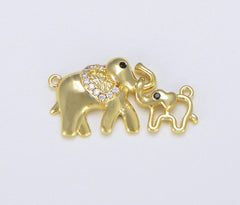 18K Gold Filled CZ Micro Pave Elephant Connector, CN406