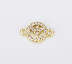 18K Gold Filled Peace Sign Charm, CN408