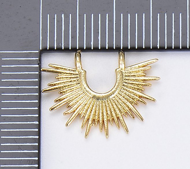 18K Gold Filled Sun Burst Connector Charms, CN414