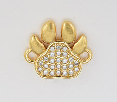 18K Gold Filled Dainty Paw Print Charm Connector, CN425