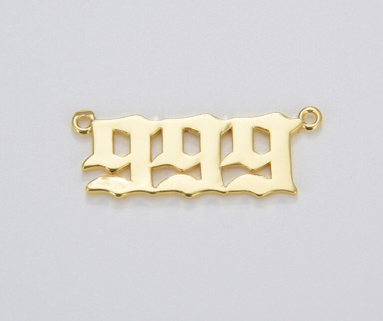 18K Gold Filled Angel Number Charm Connector Lucky Number for Necklace Bracelet Component, CN435