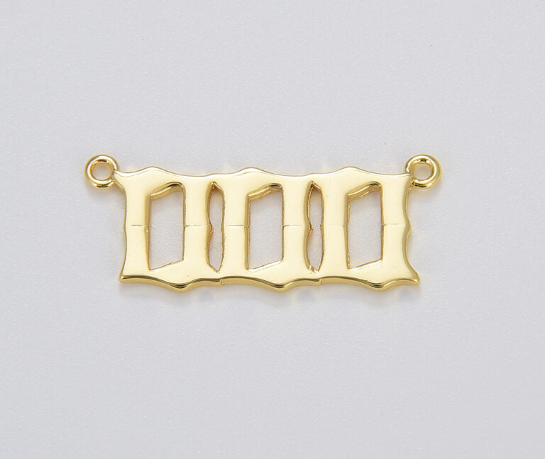 18K Gold Filled Angel Number Charm Connector Lucky Number for Necklace Bracelet Component, CN435