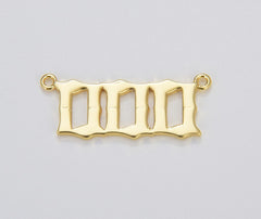 18K Gold Filled Angel Number Charm Connector Lucky Number for Necklace Bracelet Component, CN435