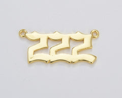 18K Gold Filled Angel Number Charm Connector Lucky Number for Necklace Bracelet Component, CN435