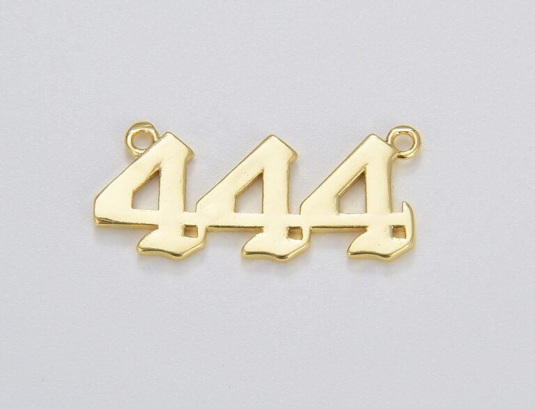 18K Gold Filled Angel Number Charm Connector Lucky Number for Necklace Bracelet Component, CN435