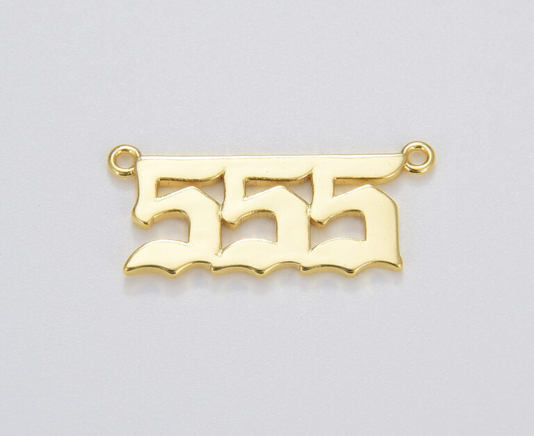 18K Gold Filled Angel Number Charm Connector Lucky Number for Necklace Bracelet Component, CN435