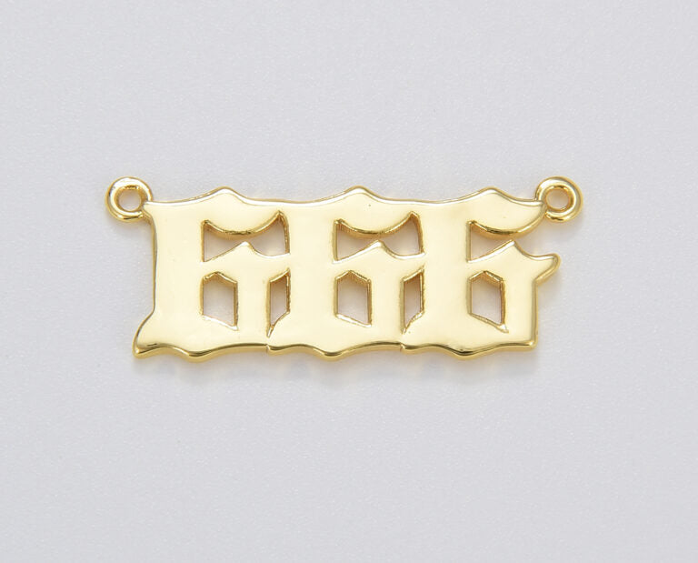 18K Gold Filled Angel Number Charm Connector Lucky Number for Necklace Bracelet Component, CN435