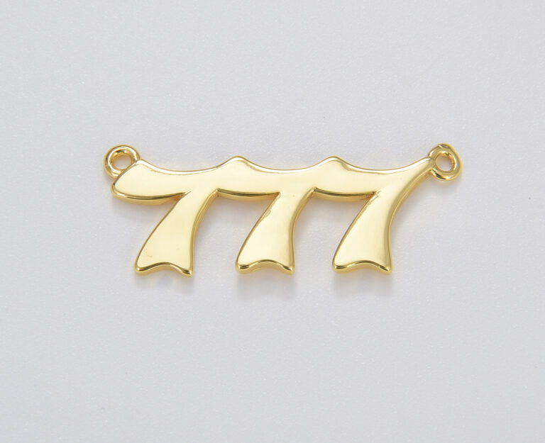 18K Gold Filled Angel Number Charm Connector Lucky Number for Necklace Bracelet Component, CN435