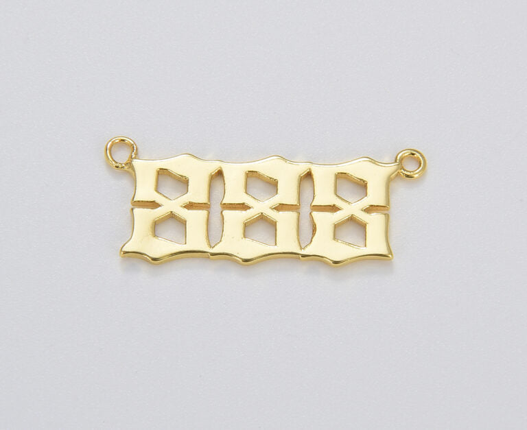 18K Gold Filled Angel Number Charm Connector Lucky Number for Necklace Bracelet Component, CN435