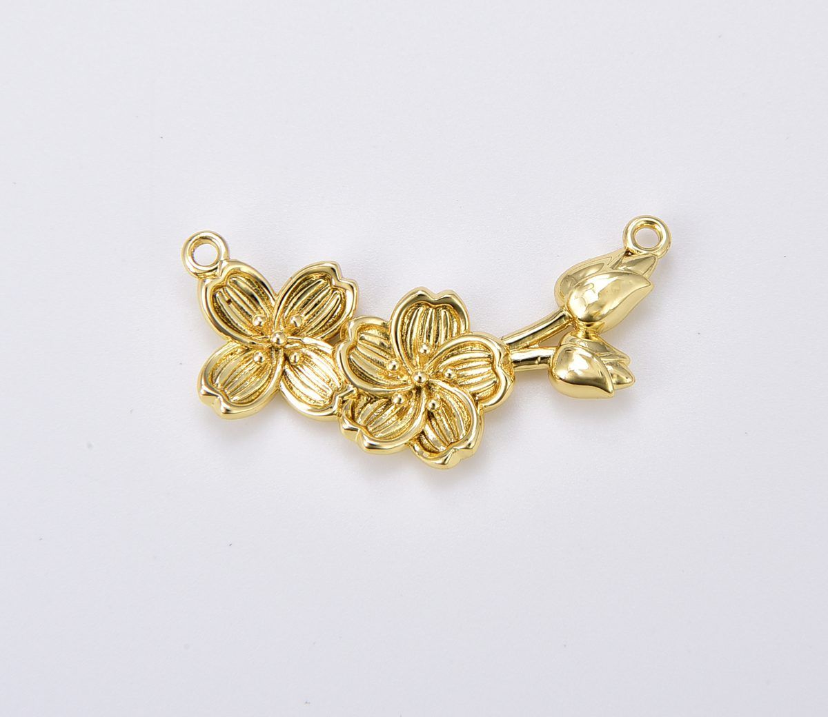 14K Gold Filled Lotus Flower Charm Connector, Flower Link Connector, Floral Charm Connector for Necklace Bracelet Jewelry Making Supply, CN468