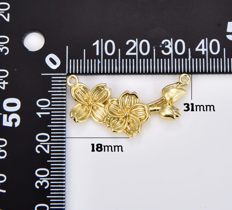 14K Gold Filled Lotus Flower Charm Connector, Flower Link Connector, Floral Charm Connector for Necklace Bracelet Jewelry Making Supply, CN468