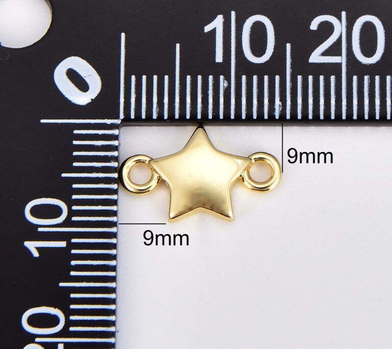 18K Gold Filled Dainty Love Heart Charm Connector, Star Pendant Connector, Heart Star Charm Connector for Jewelry Making Supply, 9x9mm, CN469