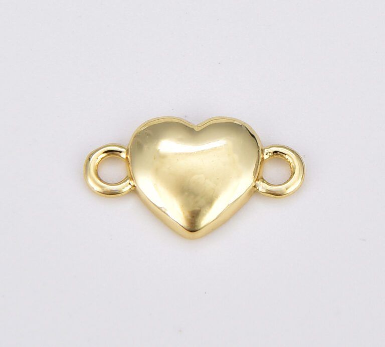 18K Gold Filled Dainty Love Heart Charm Connector, Star Pendant Connector, Heart Star Charm Connector for Jewelry Making Supply, 9x9mm, CN469