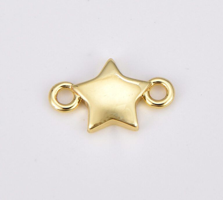 18K Gold Filled Dainty Love Heart Charm Connector, Star Pendant Connector, Heart Star Charm Connector for Jewelry Making Supply, 9x9mm, CN469