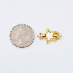 18K Gold Filled Star Shell Pearl Charm Connector, Star Link Pendant for Necklace Bracelet Jewelry Making Supply, 16x25mm, CN483