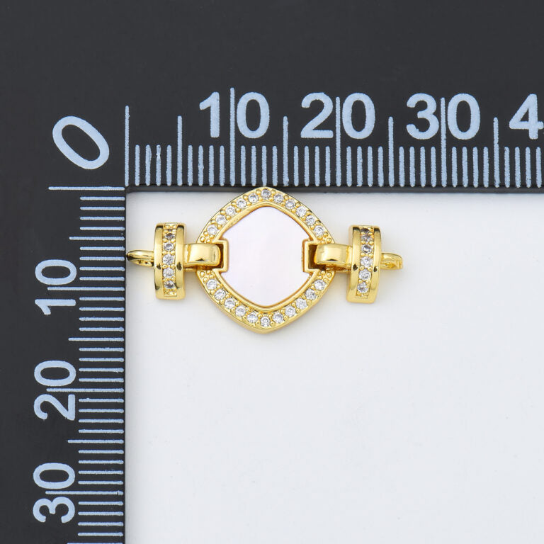 18K Gold Filled Square Buckle Clasp Charm Connector, Square Buckle Link Pendant for Necklace Bracelet Jewelry Making Supply, 14x26mm, CN484