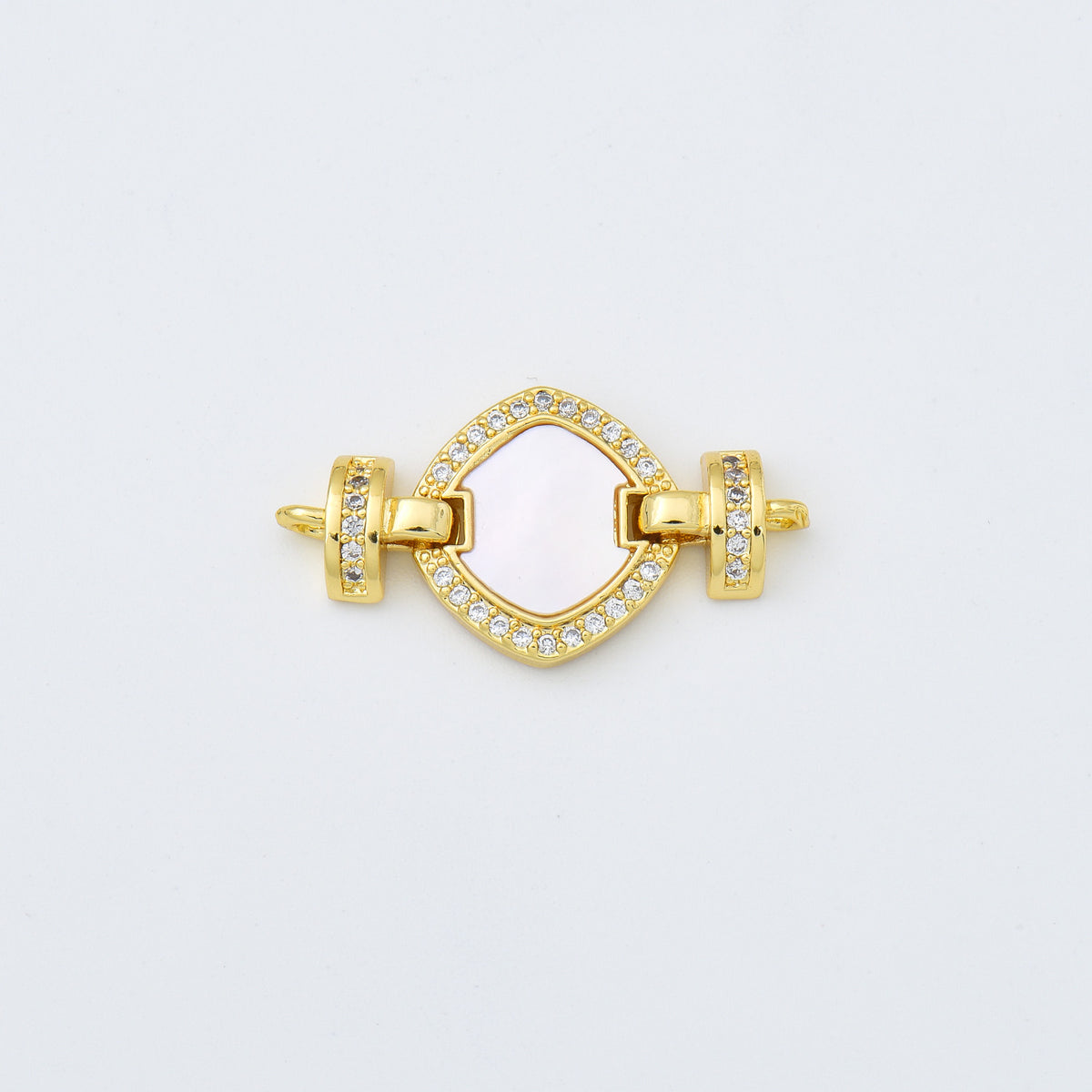 18K Gold Filled Square Buckle Clasp Charm Connector, Square Buckle Link Pendant for Necklace Bracelet Jewelry Making Supply, 14x26mm, CN484