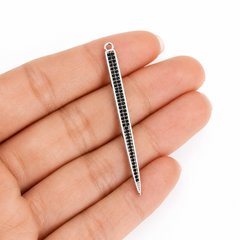 Gold Filled CZ Spike Bar Charm, Gold Pave Bar Pendant for Necklace Bracelet Earring DIY Jewelry Making, Gift for Her, CP001