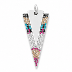 CZ Arrowhead Charm Pendant, Spike Drop Pendant, Colorful CZ Jewelry for Necklace Bracelet DIY Making Supplies, Gift for Her, CP005