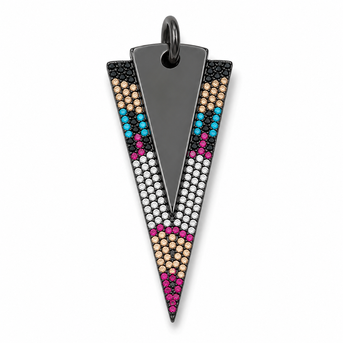 CZ Arrowhead Charm Pendant, Spike Drop Pendant, Colorful CZ Jewelry for Necklace Bracelet DIY Making Supplies, Gift for Her, CP005