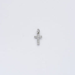 18K Gold Filled Small Cross Charm Pendant CZ Micro Pave Small Cross Charm Pendant Cross Necklace Tiny Cross Cubic Zirconia, 11x6mm CP008