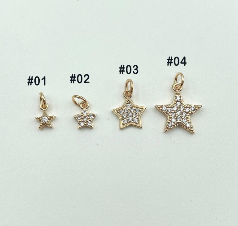 18K Gold Filled Star Charm Pendant, Tiny Star Cubic Zirconia Bracelet Necklace Pendant Earring Charm Gift for Woman Jewelry Making, CP010