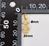 18K Gold Filled Cubic Zirconia Micro Pave Boy or Girl Charm, 18x8mm, CP040