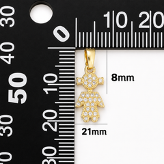 Gold Filled Boy and Girl Couple Charm Pendant, CZ Pave Couple Charms for Necklace Bracelet DIY Jewelry Supplies Romantic Gift, CP040