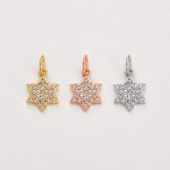 Gold Filled CZ Star Charm, Crystal Star Pendant, Rhinestone Star Jewelry Finding, Star Necklace Charm, DIY Jewelry Making Supply, CP041