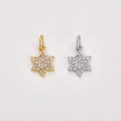 Gold Filled CZ Star Charm, Crystal Star Pendant, Rhinestone Star Jewelry Finding, Star Necklace Charm, DIY Jewelry Making Supply, CP041