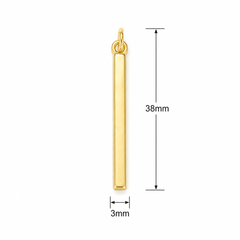Gold Filled Long Bar Pendant Charm, Minimalist Rectangle Bar Necklace Charm, Vertical Stick Pendant for Jewelry Making, Gift for Her, CP046