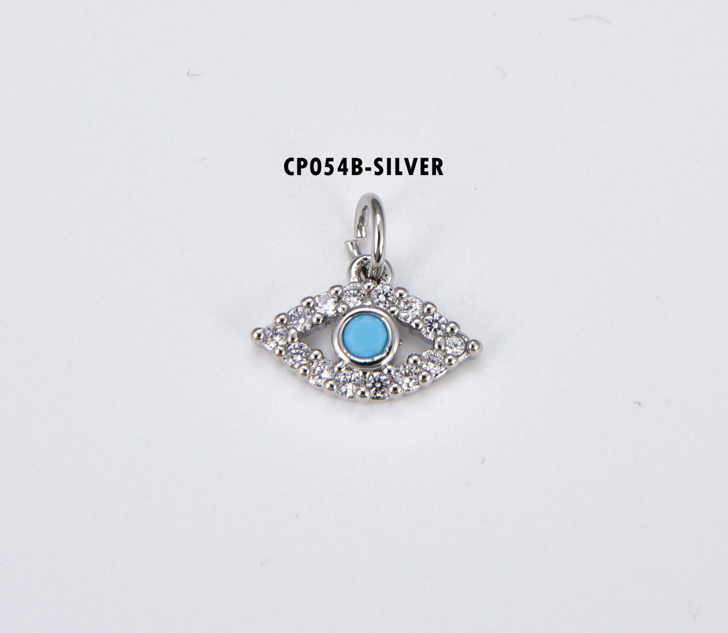 18K Gold Filled Turquoise Cubic Zirconia Mini Evil Eye Charm, CP054