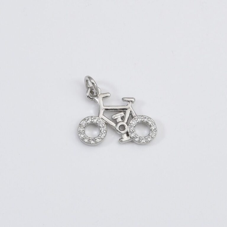 18K Gold Filled Bicycle Charm Pendant, Micro Pave CZ Bicycle Pendant, Sports Charm, Bicycle Pendant, Bicycle Charm, 15x10mm, CP080