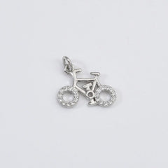 18K Gold Filled Bicycle Charm Pendant, Micro Pave CZ Bicycle Pendant, Sports Charm, Bicycle Pendant, Bicycle Charm, 15x10mm, CP080