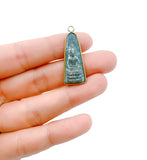 Patina Carved Buddha 18K Gold Charm Pendant, Buddha Charm, Buddha Pendant, Buddha Necklace, Protection Charm, 34x12mm, CP1019