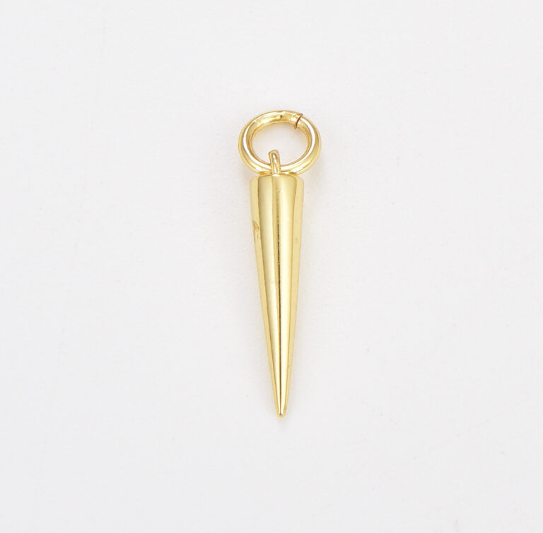 24K Gold Filled Spike Charm, Arrowhead Charm, Gold Plated Charm Pendant, Spike Pendant, Charm Bracelet, Charm Necklace, 20x5mm, CP1045