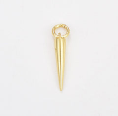 24K Gold Filled Spike Charm, Arrowhead Charm, Gold Plated Charm Pendant, Spike Pendant, Charm Bracelet, Charm Necklace, 20x5mm, CP1045