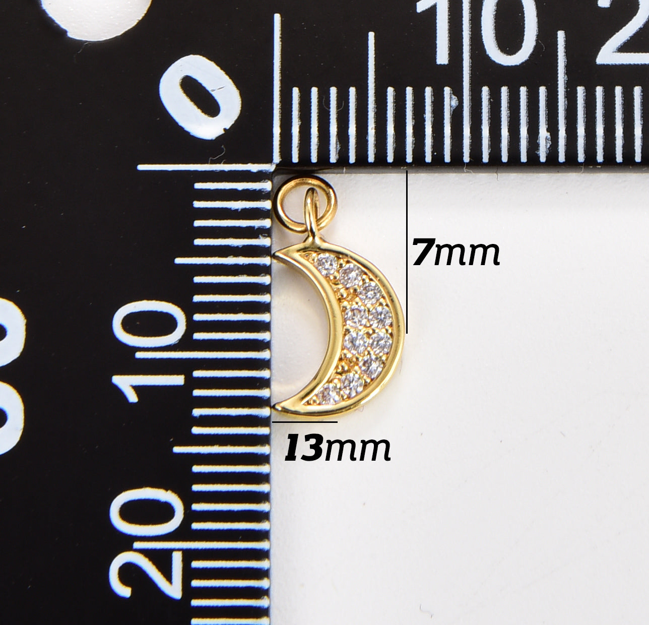 Dainty 18K Gold Filled Crescent Moon Charm Gold Moon Pendant for Layer Necklace Earring Bracelet Jewelry Making Supply, 13x7mm, CP1049