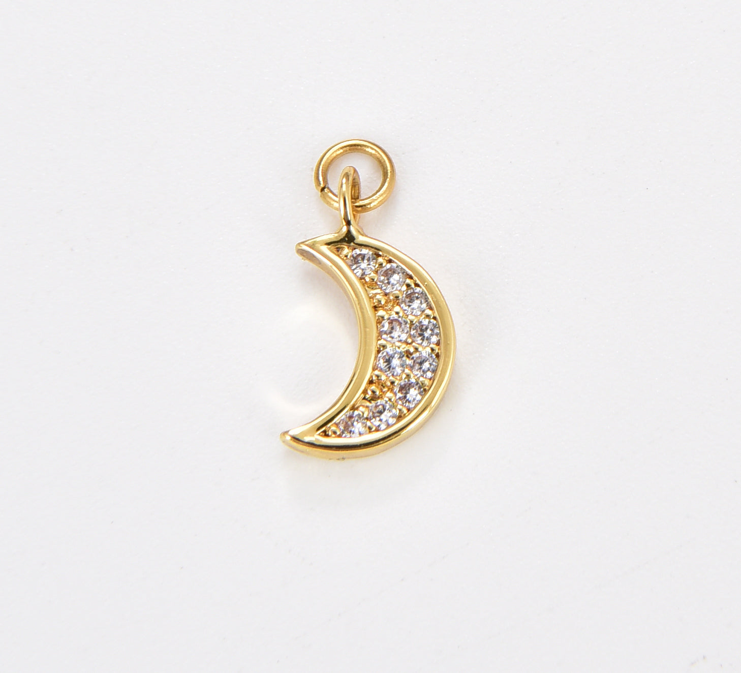 Dainty 18K Gold Filled Crescent Moon Charm Gold Moon Pendant for Layer Necklace Earring Bracelet Jewelry Making Supply, 13x7mm, CP1049