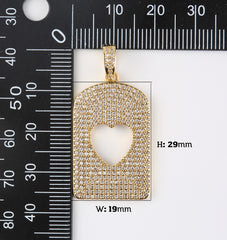 24K Gold Filled Large Heart Charm Pendant CZ Micro Pave, Gold Heart Charm, Heart Pendant, Love Necklace, Cubic Heart Charm, 32x19mm, CP1051