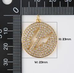 24K Gold Filled Lightning CZ Micro Pave Charm Pendant, Lightning Bolt Charm, Lightning Bolt, Lightning Necklace, Cubic Zirconia, Charm, CP1054