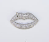 Lips CZ Micro Pave Charm Pendant, Lips Charm, Lips Pendant, Lips Necklace, Cubic Zirconia, Charm, Pendant, 34x21mm, CP1055