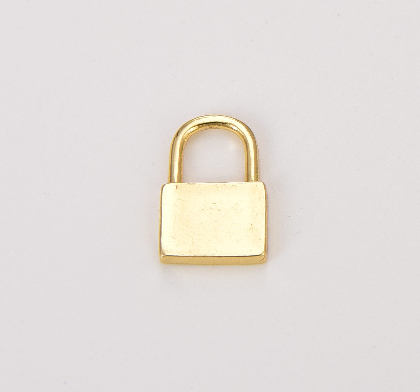 18K Gold Filled Mini Lock Charm, Lock Charm for Earring Bracelet Necklace, Dainty Gold Padlock Charm White Gold Lock Jewelry 12x8mm CP1078